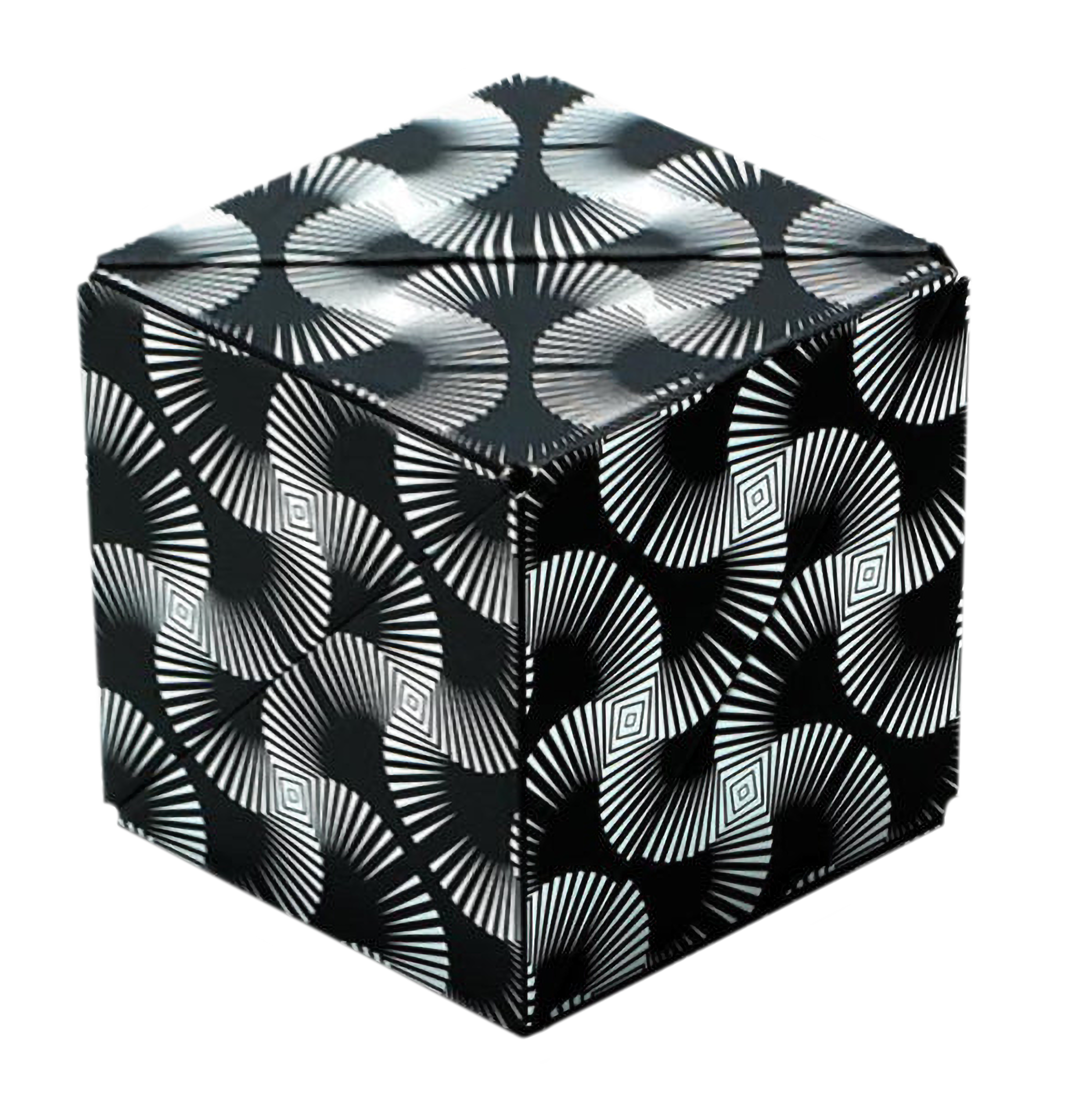   Der SHASHIBO Cube ist ein komplexes magnetisches 3D Puzzle  er besteht aus 12 Pyramiden , jede verfügt über 3 Magnete. Er kann in verschiedenste Formen umgewandelt werden. Durch die Magnete bilden sich feste zusammenhängende Formen. Mehrere GeoBender Cubes lassen sich miteinander verbinden und damit gometrische Formen hoher Komplexität bauen.